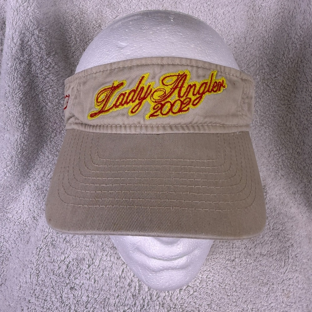 Vintage Lady Angler Fishing Tournament Visor Hat 2002 Boston Whaler Boats Read!
